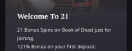 21 casino bonuses
